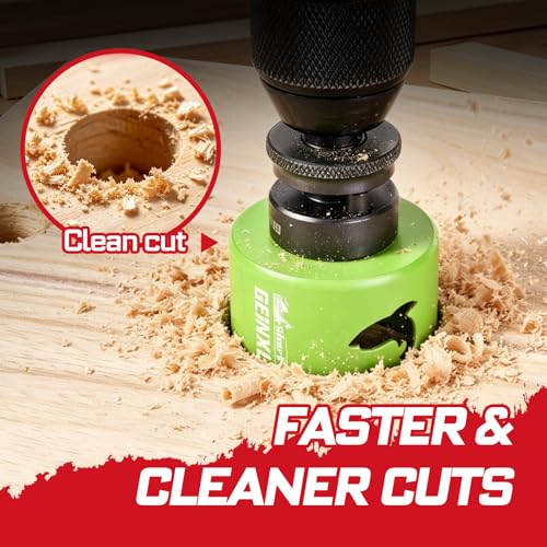 Geinxurn 2-1/4 Inch(57mm) Hole Saw, 2PCS HSS Bi-Metal Hole Saw Kit with Shark Tooth Hole Cutter for Wood,Drywall, PVC Boards and Thin Metal - color: 2 PCS 2-1/4"