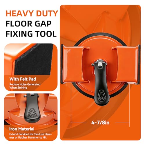 Floor Gap Fixer Tool,Heavy Duty 90° Striking Surface Floor Suction Cup Tool with Slot Cutter and Silicone Pad & Rubber Mallet for Repair Laminate Vinyl Hardwood Flooring - size: 90° Striking Surface