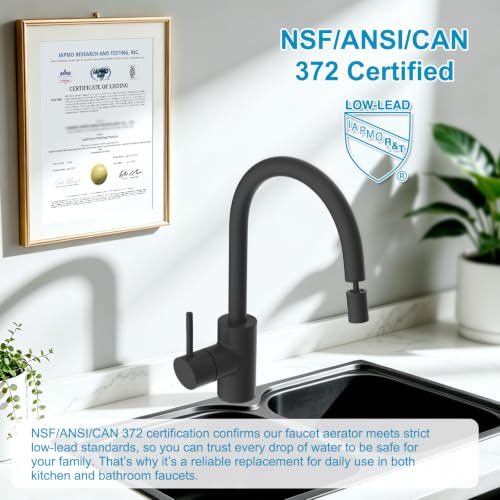Hibbent 4-Mode Faucet Aerator, Faucet Sprayer Attachment, Matte Black - color: Matte Black, style: Four Modes