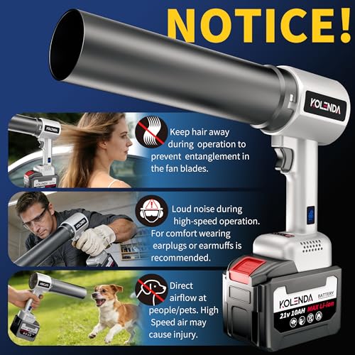 Cordless Handheld Car Dryer Blower, 1800G 335MPH Air Duster - color: White