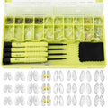 Eyeglass Nose Pads Replacement, 24 Pairs of Screw-in Glasses Nose Pads with Precision Screwdriver Set, Magnetic Eyeglass Repair Kit with Screws, Curved Tweezer for Travel, Birthday Gift, Christmas - color: Green