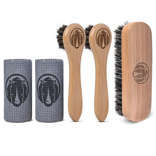 Rhino Wax Baseball Glove Brush Kit with Cleaning Brushes & Cloths for Mitts