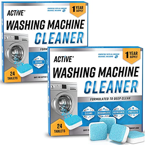 Washing Machine Cleaner Descaler 48 Pack - Value Size Deep Cleaning Tablets HE Front Loader & Top Load Washer, Septic Safe Eco-Friendly Deodorizer, Clean Inside Laundry Drum Tub Seal - 48 Count - style: 48 Tablets