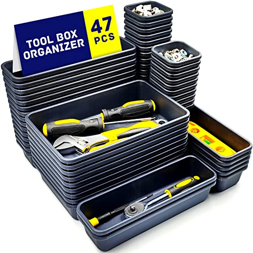 Tool Box Organizer, Tool Drawer Organizer Tray Divider, Toolbox Organization, Garage Tool Organizers and Storage, Tool Box Accessories for Rolling Tool Chest Cabinet (47PCS) - color: 47PCS