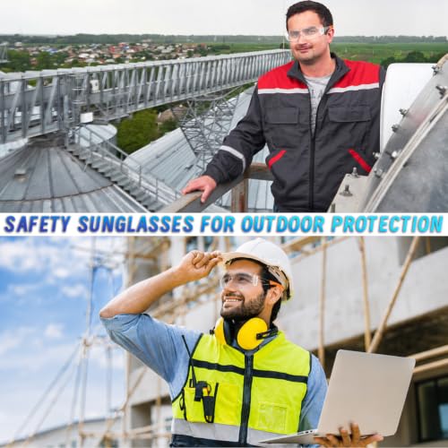 80 PCS Clear Safety Glasses for Men Women ANSI Z87.1 Protective Eyewear - color: Orange