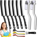 Crevice Cleaning Brush 12-Pack - Heavy Duty Hard Bristle Gap Brush for Deep Cleaning - Ultra-Thin Window Track Cleaning Tool for Shower Grout, Sliding Doors, Baseboards & Auto Detailing