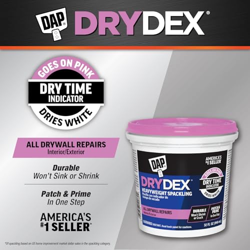 DAP DryDex Dry Time Indicator Spackling, Pink/White, 32 Oz (7079812330) (Pack of 2) - size: 1 Quart (Pack of 2)