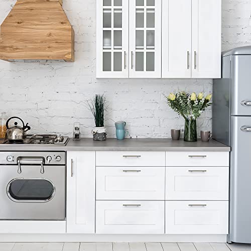 Ravinte Cabinet Pulls,7.38" Length, 5" Hole Center,Brushed Nickel,30 Pack | Round T-Bar Shape, Kitchen Drawer Pulls, Stainless Steel Feel, Cabinet Handles, For Cupboards, Drawers, Dressers, Cabinets - color: Satin Nickel