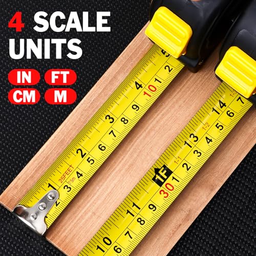 Tape Measure 25 ft, 6 Pack Bulk Easy Read Measuring Tape Retractable, Measurement Tape 25 FT by 1 in