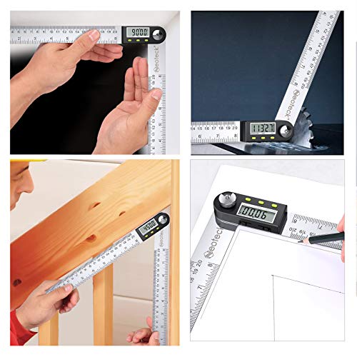 Neoteck 8 inch/200mm Digital Angle Finder Ruler, Stainless Steel Protractor - size: 8 inch