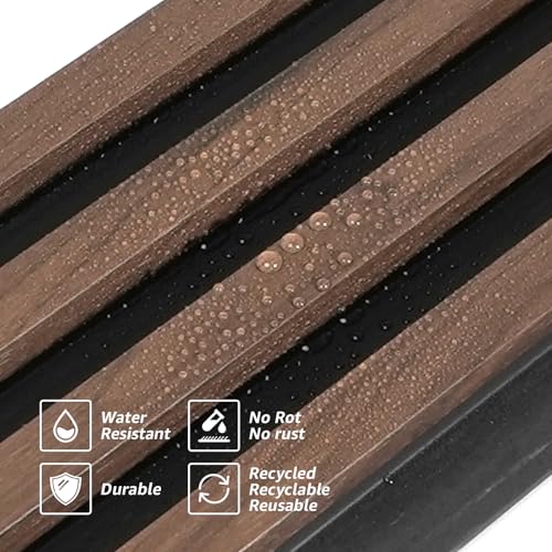 Art3d 96 x 6 Inch 3D Fluted Wood Textured Slat Wall Panel, 8-Pack, Walnut - color: WPC Walnut, size: 96*6