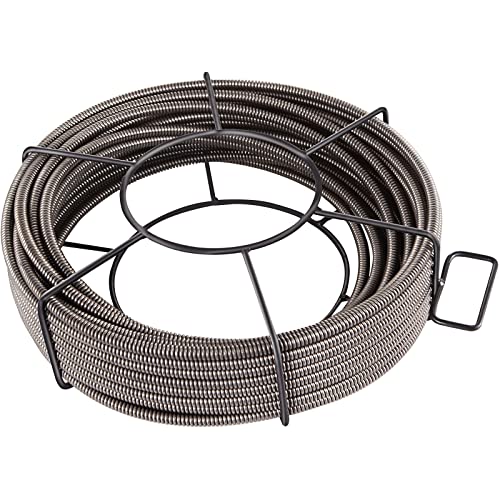 VEVOR Drain Cleaning Cable 50ft x 1/2 inch Solid Core Cable Sewer Cable, Drain Auger Cable Cleaner, Snake Clog Pipe Drain Cleaning Cable W/Four Shapes of Cutters - style: 50Ft x 1/2Inch