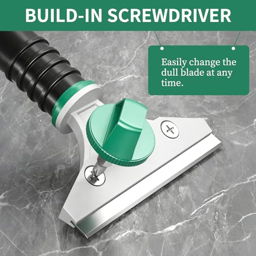 6 in 1 Caulking Tool & Caulk Remover Tool Kit with Dual-End Multi-Function Handle – Grout Removal Tool & Scraper for Bathroom, Kitchen, Tile Sealing