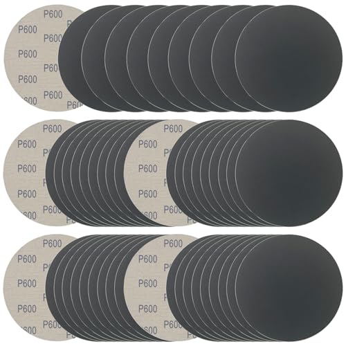6 Inch 50 Pcs Wet Dry Hook and Loop Sanding Discs, No Hole, 600 Grit - style: Grit 600