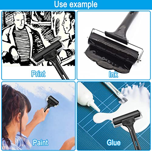 Rubber Roller, Ideal for Anti Skid Tape Construction Tools, Print, Ink and Stamping Tools (2.5-Inch, Black) - size: 2.5-Inch