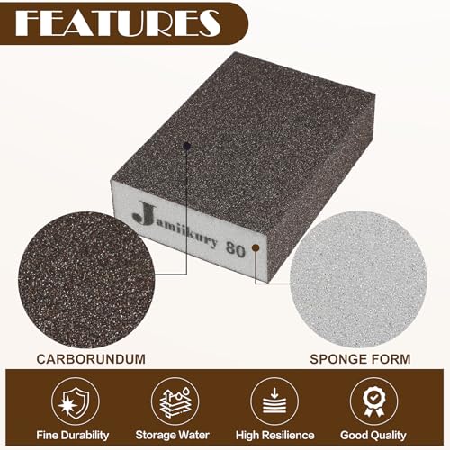 8pcs Sanding Blocks Assortment Kit, Sponge Sand Block Washable and Reusable, Wet & Dry Sandpaper Block - 60/80/100/180 Grit x 1pcs, 120/220 Grit x 2pcs - size: 60/80/100/120/180/220 Grits