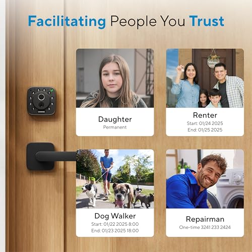 ULTRALOQ 2026 Upgrade Bolt Fingerprint Smart Lock in Black, Biometric Deadbolt with Built-in WiFi, Keyless Entry Door Lock, App Remote Control, 10 Months Battery, IP65 Waterproof, BHMA Grade AAA - size: Fingerprint+WiFi