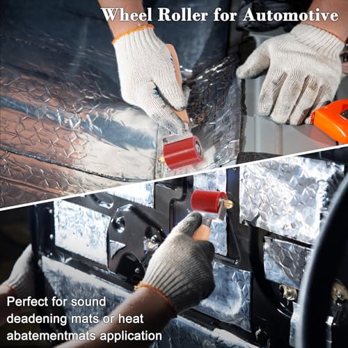 Sumnacon Seam Roller, 40mm Silicone Seam Roller with Wooden Handle, Welding Handheld Roller Tool for Automotive Sound Deadening, Banner, Wallpaper Application, PVC/TPO/EPDM Single Ply Roofing Tape - size: 40mm