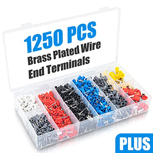 LUNEY 1250PCS Wire Ferrules Crimping Tool Kit for AWG 23-7(0.25-10mm²)