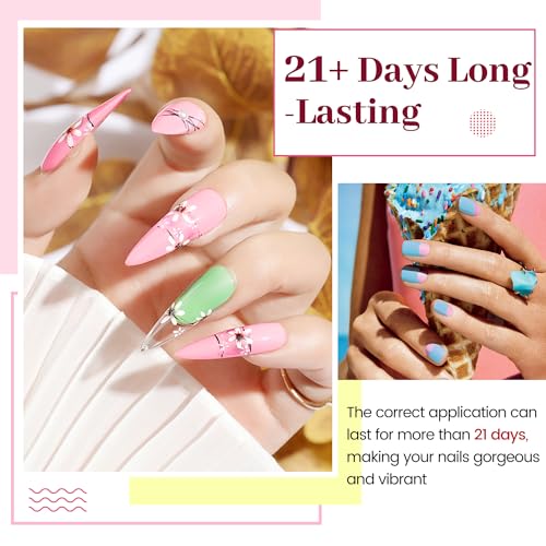JODSONE 23 PCS Gel Polish Kit Colorful Fashion Classic Nail Gel Set 3 Bottles of Base Coat Matte and Glossy Top Coat - color: B26