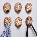 Indian Shelf 6 Boho Wood Adhesive Wall Hooks Peel Stick for Keys and Bags - color: Brown Style 7