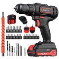 PULITUO Cordless Drill Set, 20V/2.0Ah Electric Power Drill, Torque 45N.m, 25+1 Torque Setting,1/2” Keyless Chuck, 2 Variable Speed Setting, with 43 PCS Bits, Storage Bag - style: ‎20v Drill Pro（Red）