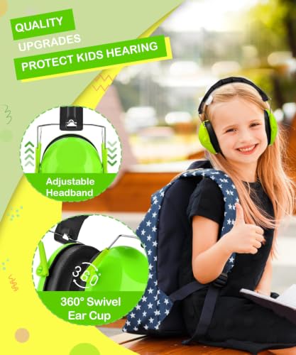 ZOHAN Kids Noise Cancelling Headphones - 25dB NRR Kids Ear Protection 2 Pack, Hearing Protection Safety Ear Muffs for School Monster Truck Fireworks Travel Studying Concerts Autism, Blue and Green - color: 2pack - Blue+green