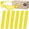TICONN Clear Safety Glasses for Men & Women, ANSI Z87.1 Safety Goggles - style: 120 Pairs Yellow