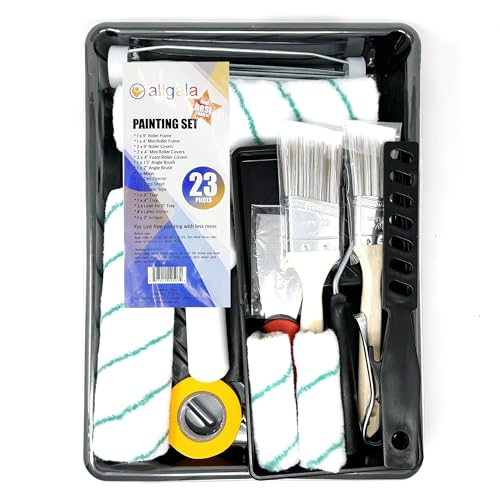 Allgala 23-Piece Ultimate Versatile DIY Decorating Painting Tool Kit with All You Need 9 Inch and 4 Inch Roller Kits - color: 23PC Ultimate