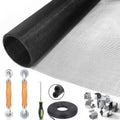 King&Charles Window Screen Replacement, 6in1 Window Screen Door Repair Kit - color: Black, size: 48"×118"
