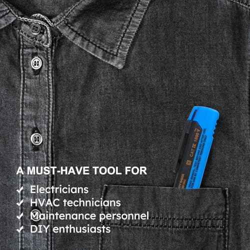 Non-Contact Voltage Tester Pen – Accurate AC Voltage Detection with Buzzer & LED Alerts – Electrical Tester for Circuit Breakers, Outlets, Wires, and Switches – Safe Tool for Home & Professionals