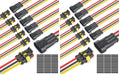 NAOEVO 3 Pin Connector Waterproof, 16 AWG 3 Wire Connectors, 6 Kits (Pack of 2) - size: 3 Pin (Pack of 2)
