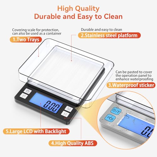 BOMATA 0.01g Small Digital Gram Scale, Upgraded 1kg Jewelry Scale - size: 0.01g/1kg Black
