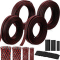 Tatuo 151 ft Braided Cable Sleeve Expandable Wire Sheathing(Red, Black) - color: Red, Black, size: 151 ft