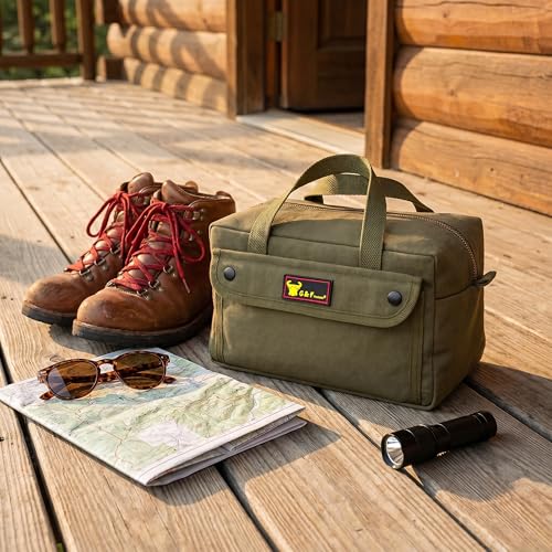 G & F Products Waxed Canvas Military Duffle Bag, 24 Inch, Heavy Duty Travel - color: Olive Green
