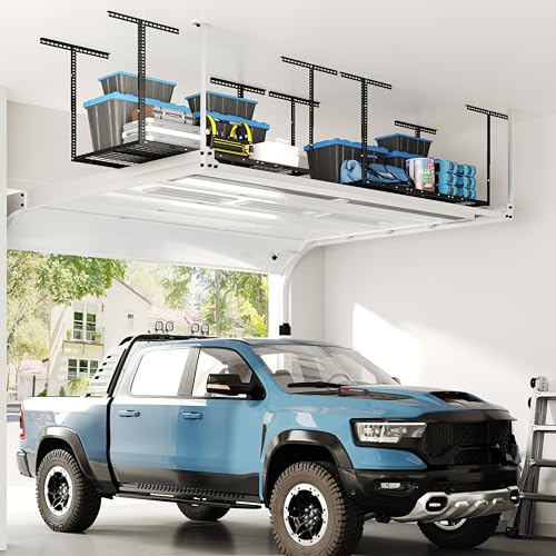 FLEXIMOUNTS 3x6 Overhead Garage Storage Adjustable Ceiling Rack, Black - color: Black, size: 3x6 ft