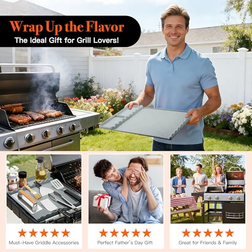 Silicone Grill Mat for Blackstone Griddle Accessories (Gray) - color: Gray
