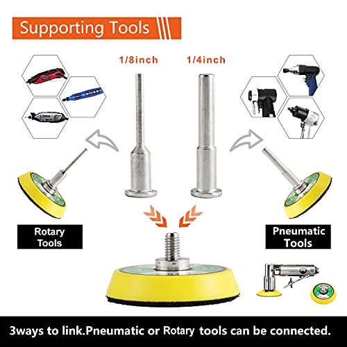 Tshya 117 Pack 2 inch Hook & Loop Quick Change Sanding Discs Set for Drill Sanding Attachment, Headlight Restoration & Multi-Surface Sanding, Wet/Dry Use, 36-3000 Grit