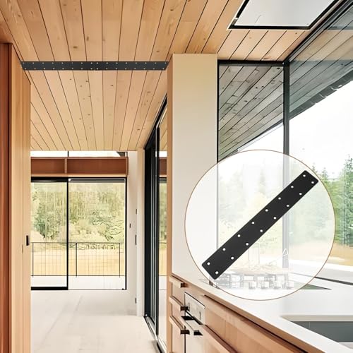 6packs Straight Steel I Shape Flat Plate,Heavy Duty Mending Plate 14.7"x2" for Wood DIY Projects - Large Connector Brace,Post to Beam Connectors Repair Bracket,Joining Brackets