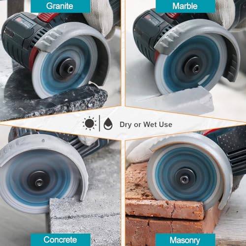 Diamond Blades 3" x 3/8" 4pcs for Granite Marble Hard Artificial Stone Natural Stones, 3 Inch Cutting Discs Diameter 75mm Arbor 10mm - size: Turbo(for granite)