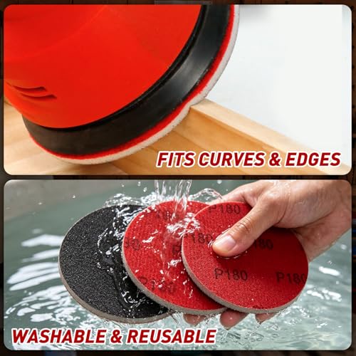 20 Pcs 5 Inch Sanding Sponge Disc Set, 2500 Grit Hook and Loop Foam Sanding Pads, Washable Reusable Sandpaper Assortment for Random Orbital Sander, Wood, Metal, Auto, Wet Dry Finishing - color: 2500 Grit, size: 5 Inch
