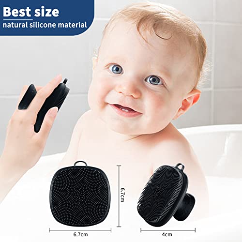Face Scrubber, Silicone Face Scrubber for Men Facial Cleansing Brush Silicone Face Wash Brush Manual Waterproof Cleansing Skin Care Face Brushes for Exfoliating- Black - color: Black