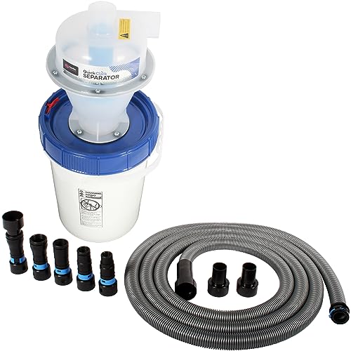 Assembled Quick Click Dust Separator with 5 Gallon Locking Collection Bin and Power Tool Adapter Set with 16 Ft. Hose - size: 16 Ft. Hose