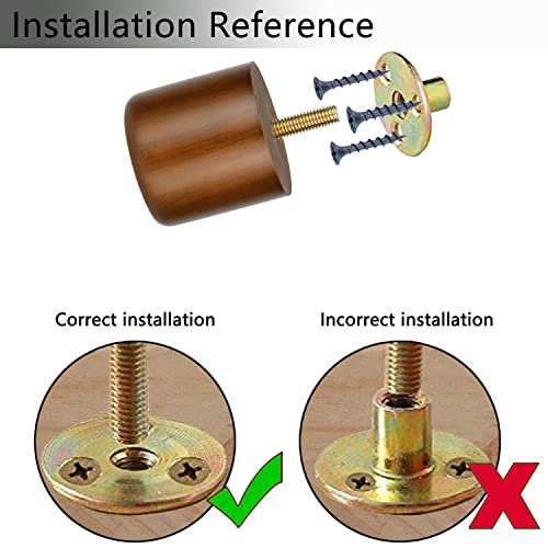 Maricome 2 Inch Wood Furniture Feet Set of 4 Predrilled M8 Bolt Mini Small Replacement Legs for Ottoman Dresser Chair Short Solid Column Modern - color: 2 Inch Walnut Column