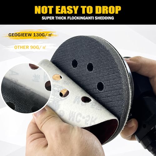 130Pcs 5 Inch 8-Hole Hook&Loop Sanding Discs, 220 Grit Diamond Yellow Sand, Dust-Free/Wear-Resistant, Latex Paper Base (No Fray), 135G Backing for Wood/Metal/Auto, DIY & Pros - style: 5inch-8Hole