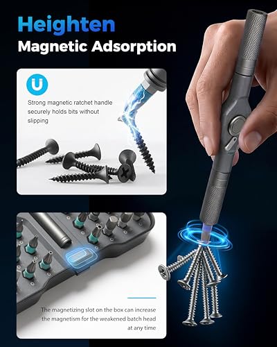 32-in-1 Magnetic Ratchet Screwdriver Set with Removable T-Handle
