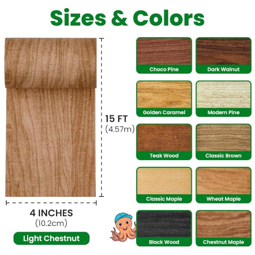 ECOHomes Wood Grain Repair Tape (Light Chestnut, 4 Inch x 15 Feet) - color: Light Chestnut, size: 4 Inch By 15 Ft