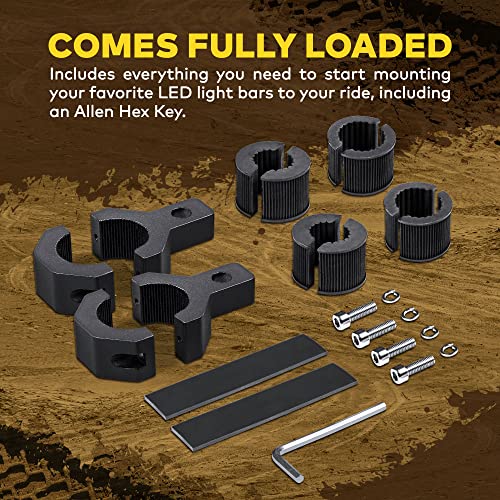 LAMPHUS Light Bar Mount Clamp Bracket for ATV UTV 0.75-1.25in Vertical - size: 2 Pack, style: Vertical Bar