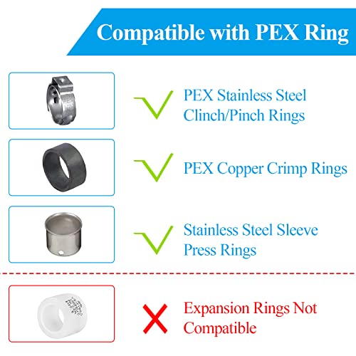 WiseWater 36 Pcs Pex Fittings, 1/2 inch T PEX Tee(12PCS) & 90 Degree Elbow & Straight Coupling, Brass Barb Crimp Pipe Fitting for Pex Pipe(Pack of 36), UPC Certified - size: ZH61902(1/2" PEX FITTINGS 36pk)