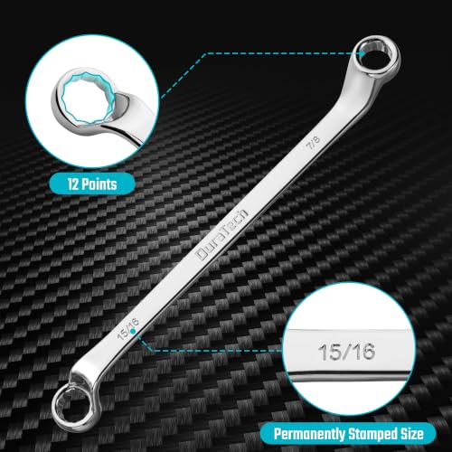 DURATECH 7-Piece Offset Box Wrench Set, SAE, 1/4" to 1-1/16" - color: Silver, size: 1/4" to 1-1/16"